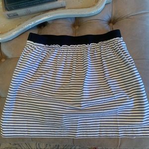 Jcrew blue and white skirt with black waist band